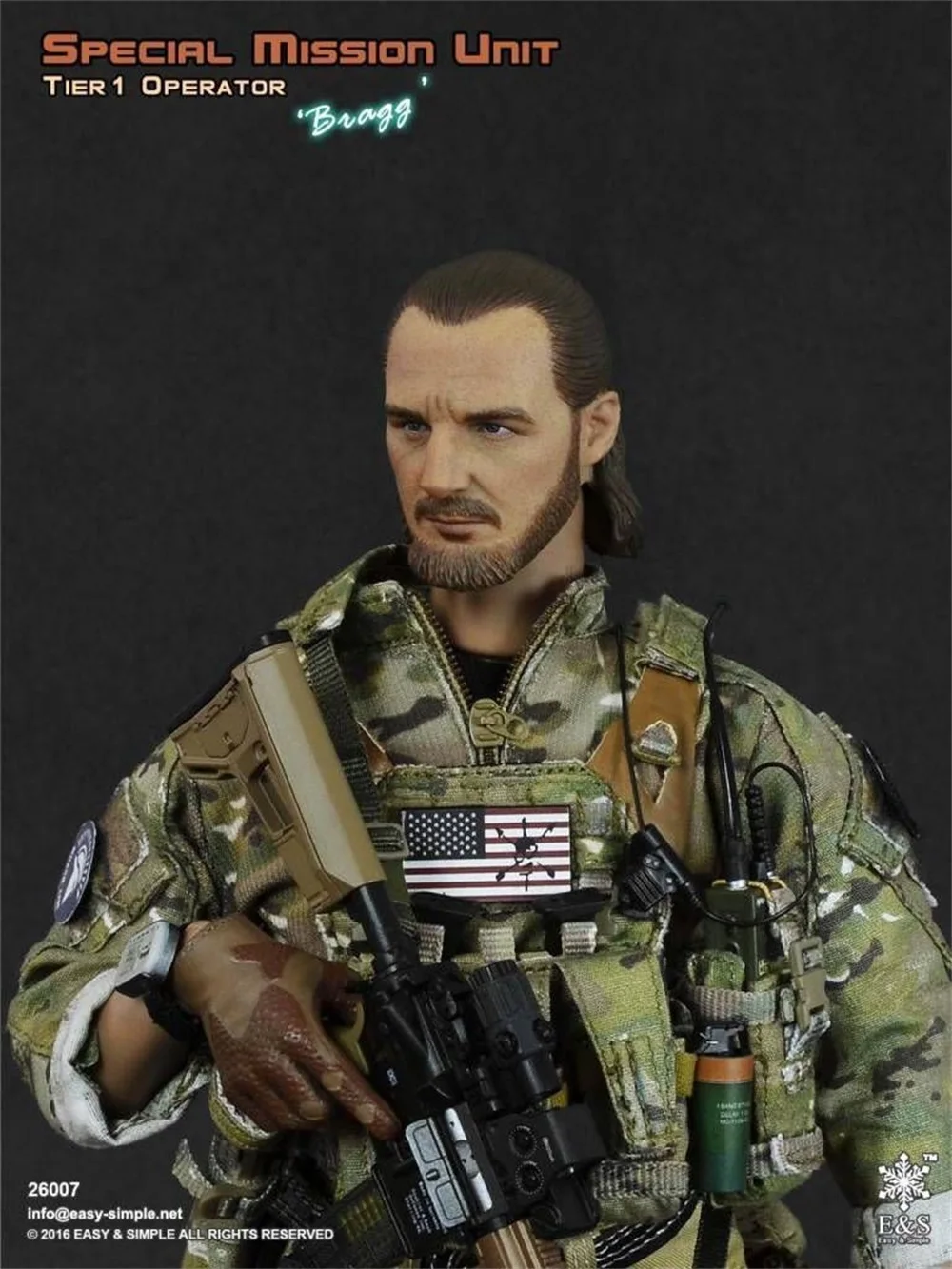 

1/6 Easy&Simple ES 26007 SMU Tier-1 Operator Version A Male Vivid Head Sculpture Carving Fit 12" COO DAM 3A Action Figure Doll