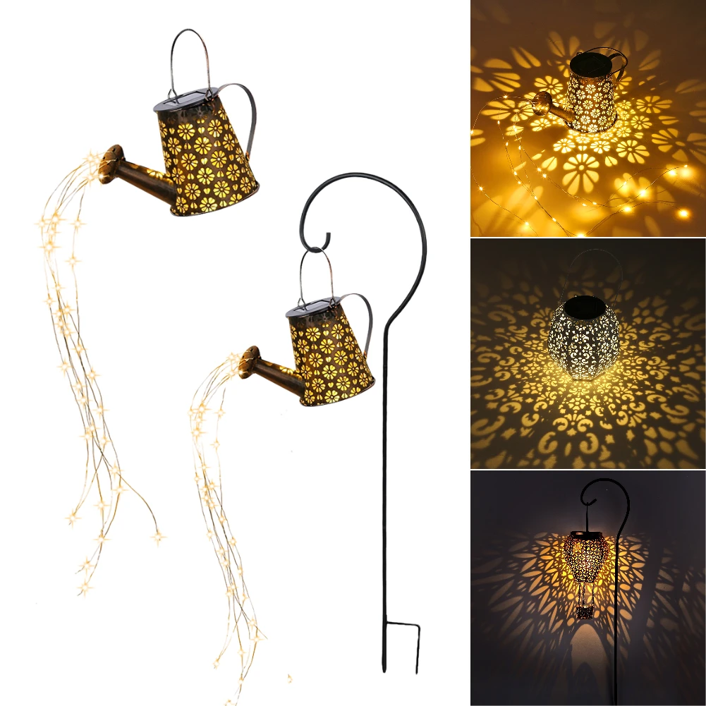 Solar Light for the garden Outdoor Solar Powered Watering Can Sprinkles