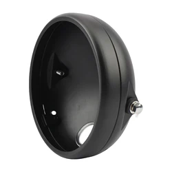 Universal Retro Cafe Racer LED Headlight Housing Cover and Bracket (7 inch black)