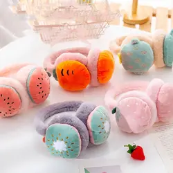 Stuffed Unisex Warm Multi Color Thick Plush Cartoon Fruit Lovely Ear Flap Children's Earwarmers Fruit Pattern Earmuffs