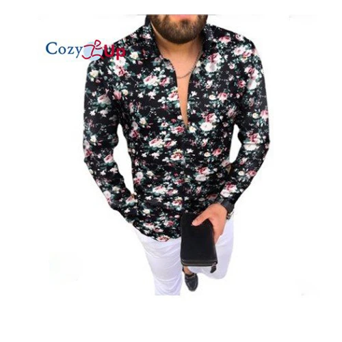 

Men's Floral Dress Shirts Long Sleeve Regualr Fit Casual Button Down Shirt