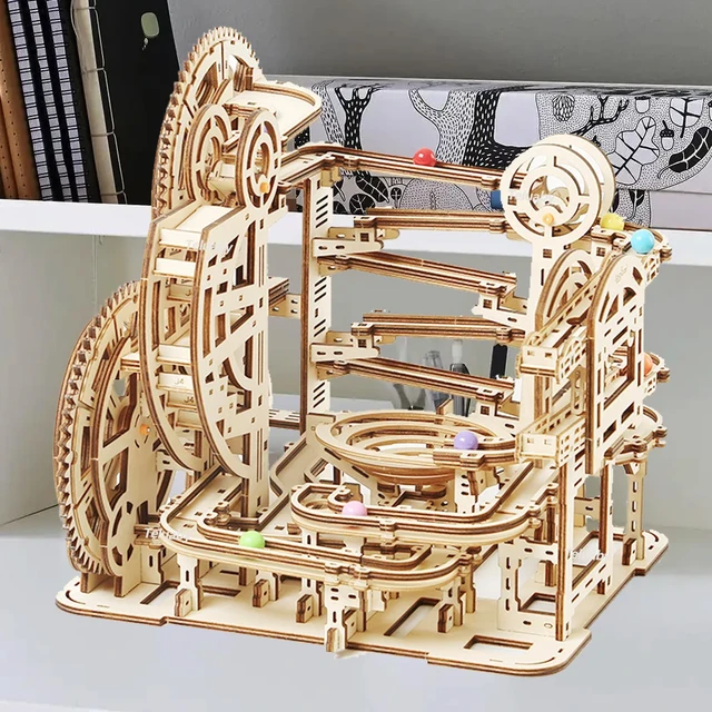 Puzzle mécanique en bois 3D pour enfants et adultes, course de marbre,  jouet à assembler soi-même, jouets STEAM dos, kits de construction de  modèles, cadeau - AliExpress