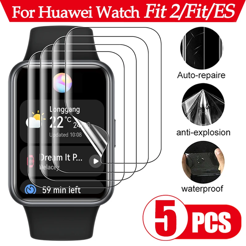 

1-5PCS 9D Curved Soft Hydrogel Film for Huawei Watch Fit 2 ES Full Screen Protective Film Hawei Watch Fit2 Smartwacth Not Glass