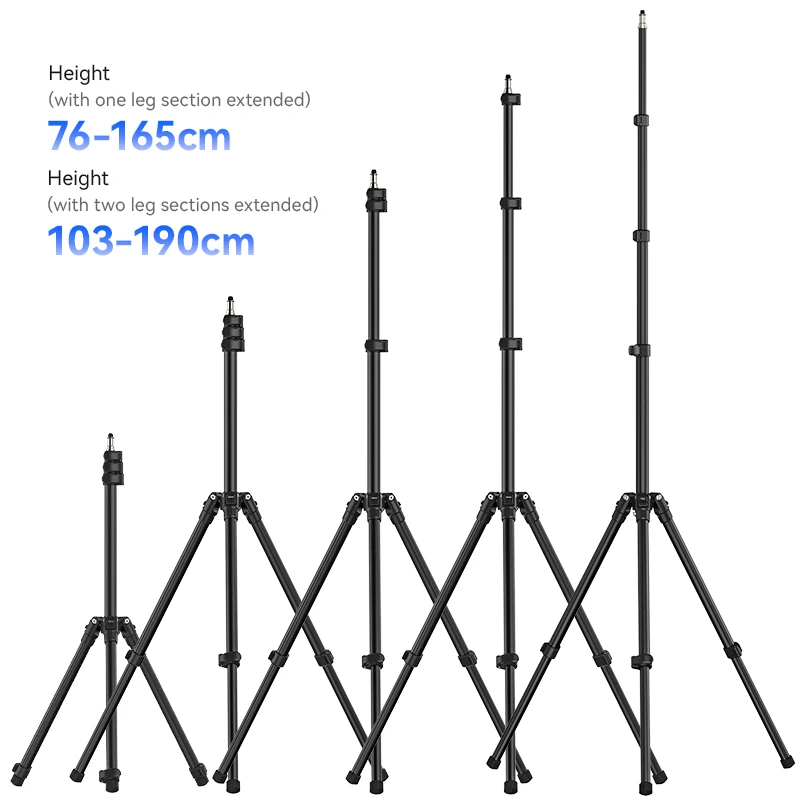 Light Stand Ulanzi TT43 Reversible Leg 1.9m Foldable Portable Light Stand Tripod for Max Load 6kg for DSLR Camera Smartphone