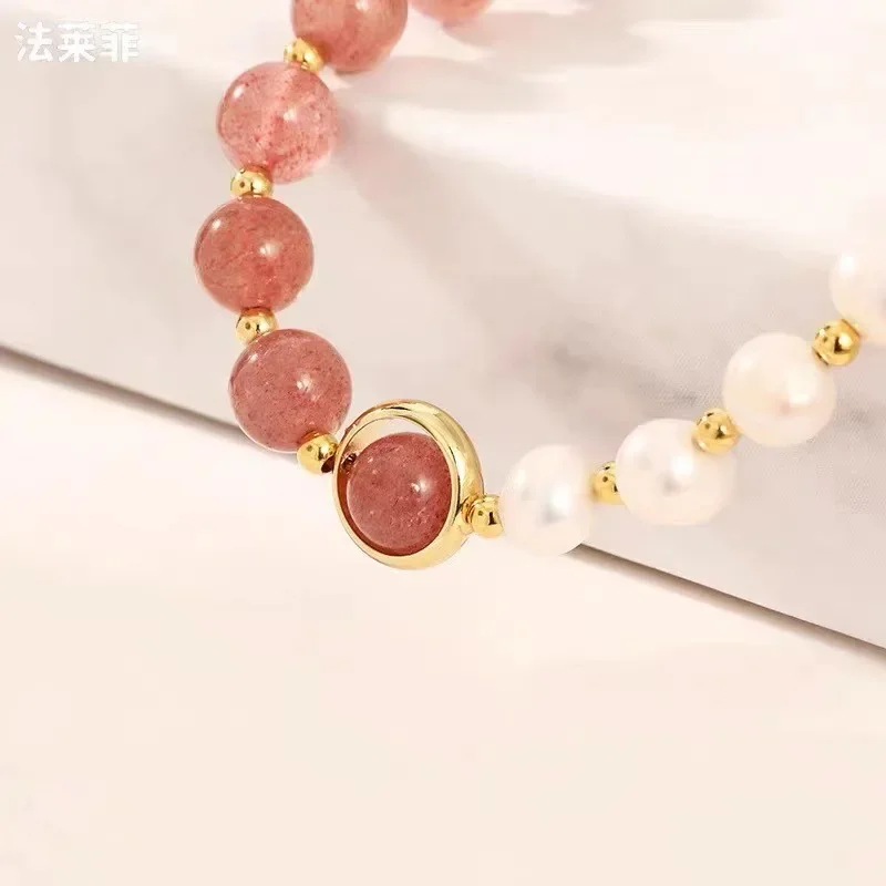 2024 Elegant Baroque Natural Pearl String Bracelet for Woman Luxury Zircon Bee Pendant Bracelet Fashion Girl's Sweet Jewelry