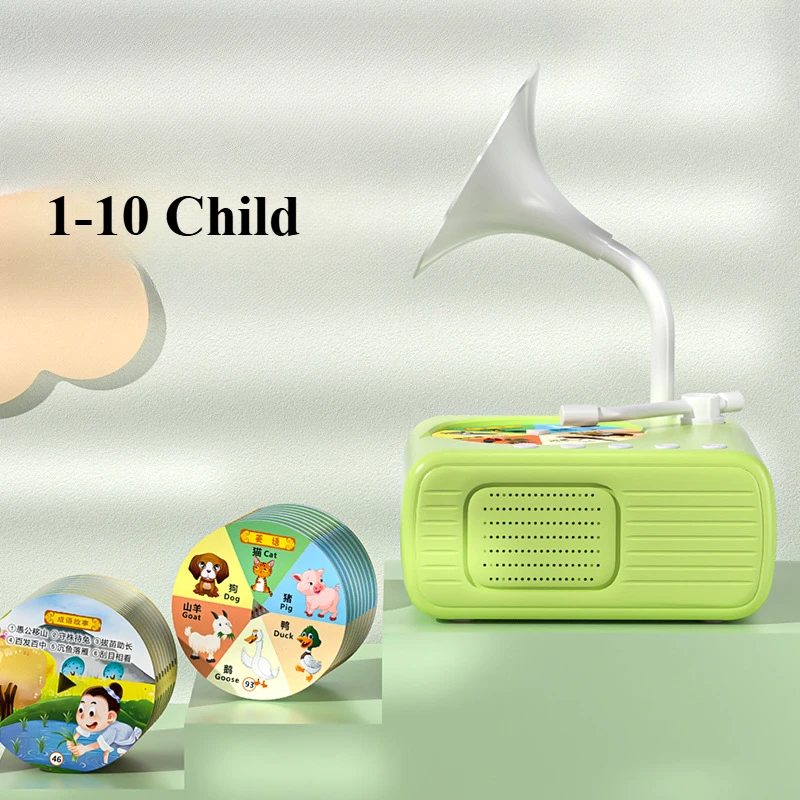 Kids Gramophone Toy With 96 Learning Cards - Musical Educational Toy With Stories