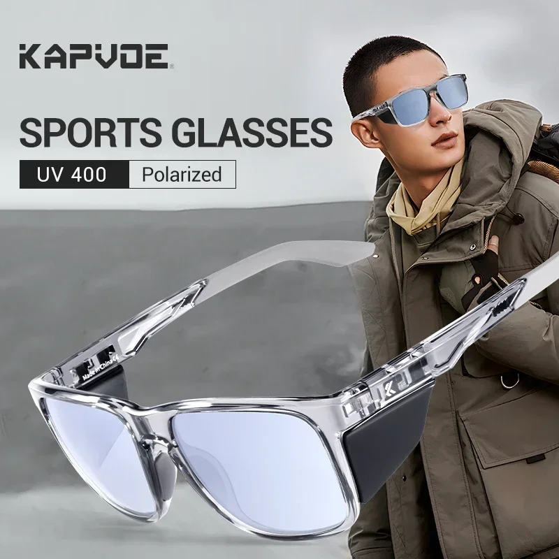 Kapvoe Glacier Sunglasses Fashion Polarized Sports Sunglasses Men Cycling Glasses Women Glasses Windproof UV400 Glasses Fishing
