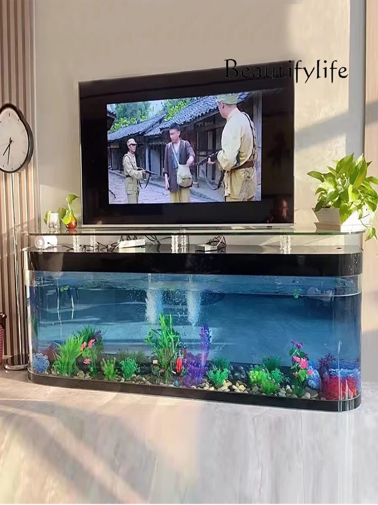 

Fish Tank TV Cabinet Living Room Home Smart Non-Replacement Aquatic Fish Tank