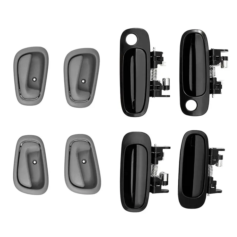 도요타 코롤라 1998-2002 차량용 도어 핸들 키트- 8개 외부 핸들(69206-02050, 69205-02050, 69220-02040) 회색