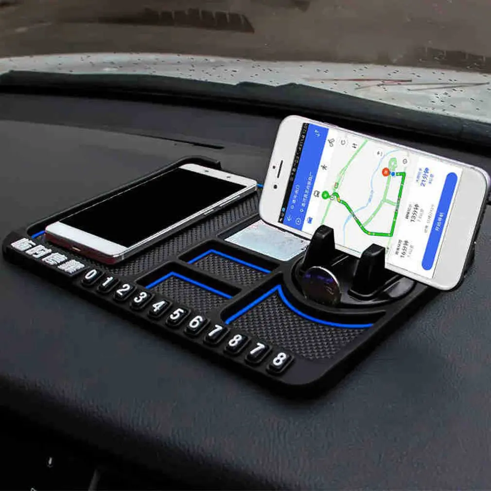 Silicone Car Anti-Slip Mat Auto Phone Holder Sticky Anti Slide Dash Phone Mount Parking Number Card Car Pad Mat