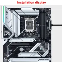 สายต่อขยาย UPSIREN ATX 24 พิน, สายเคเบิล ARGB สำหรับพีซี พร้อม 5V 3 พิน, 18AWG ดีไซน์มุมฉาก 90 องศา หัวต่อแบบตัวผู้-ตัวเมีย 6