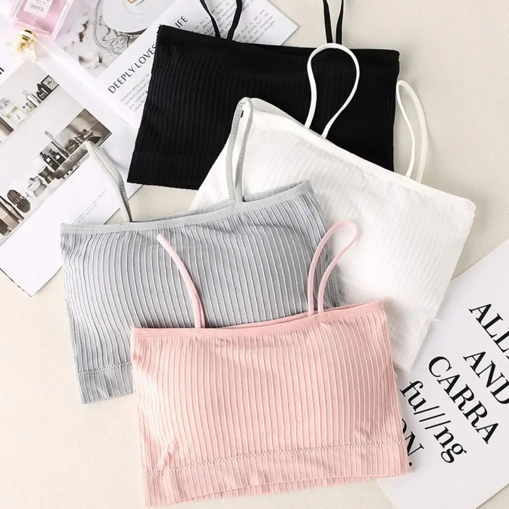 Description Picture 5 of item2024 Fashion Slim Women Tank Top Fashion Korean Version Polyester Fiber Tube Top Underwear Breathable Bra Tank Top