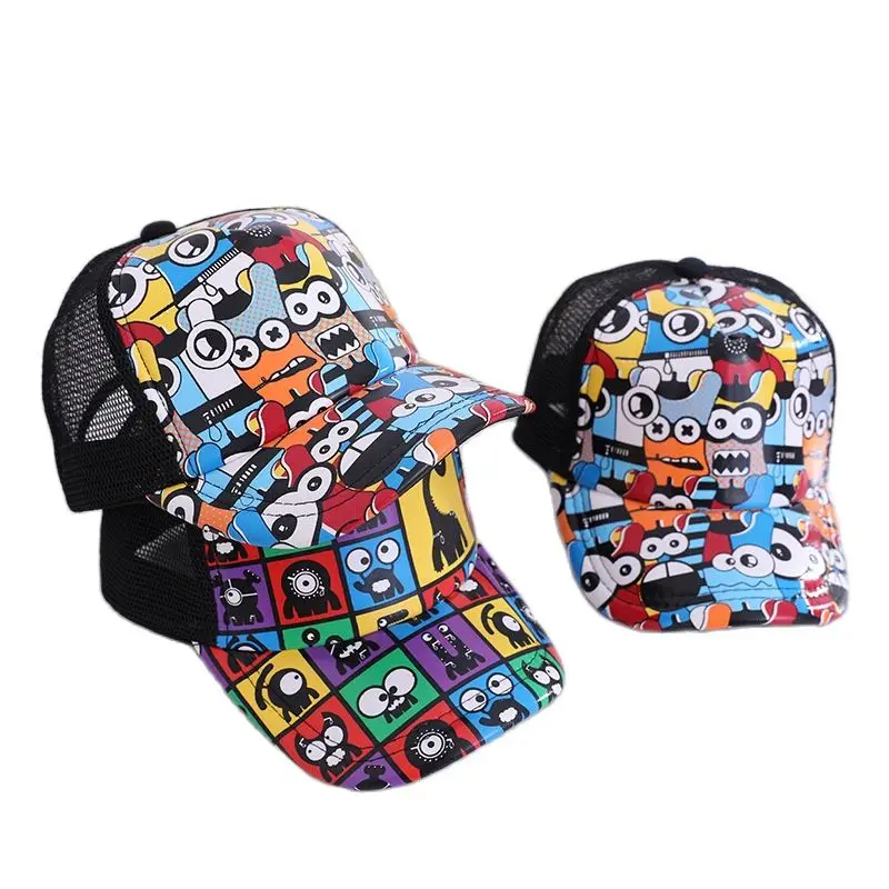 

Doitbest Cartoon Boy Girl Baseball Caps Mesh Breathable big eyes print Summer Children Sun Hat Cute Kids Snapback Cap Gorras