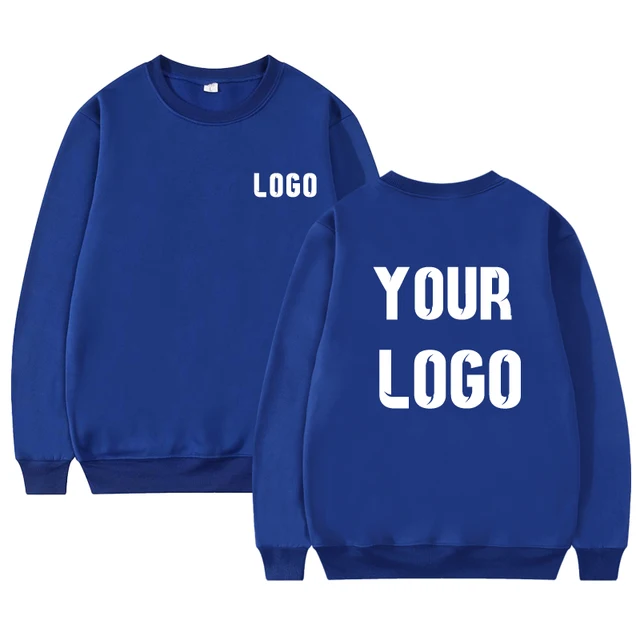 Free Print Cotton Round Neck Sweater Custom Logo Printed Personal Group Brand Embroidery Design Men and Women 11 Colors Sweater 5
