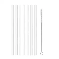 Eco - Friendly Reusable Straw with Cleaning Brush - Durable Plastic Replacement Straw (A)