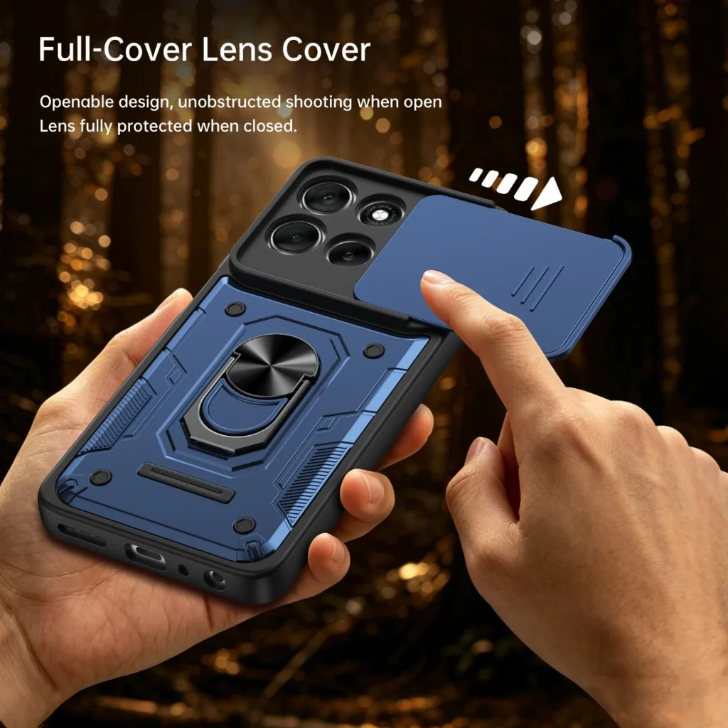 Slide Camera Protection 360° Ring Holder Phone Case