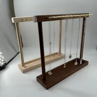 Jewelry Stand Modern Wood 24/36 Pendant Necklace Storage Rack Watches Earrings Rings Necklaces Desktop Display Stand Organizers 1