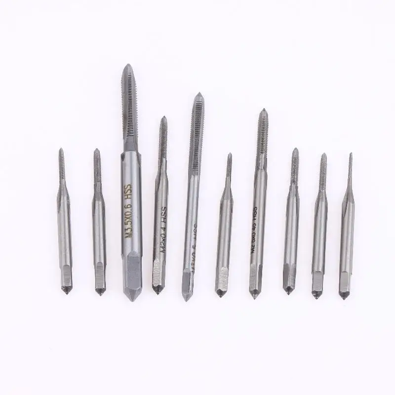 10개 미니 M1에서 M3.5까지 기계용 수동 탭 나사산 가공 탭, 너트 또는 기타 일반 나사산 가공용