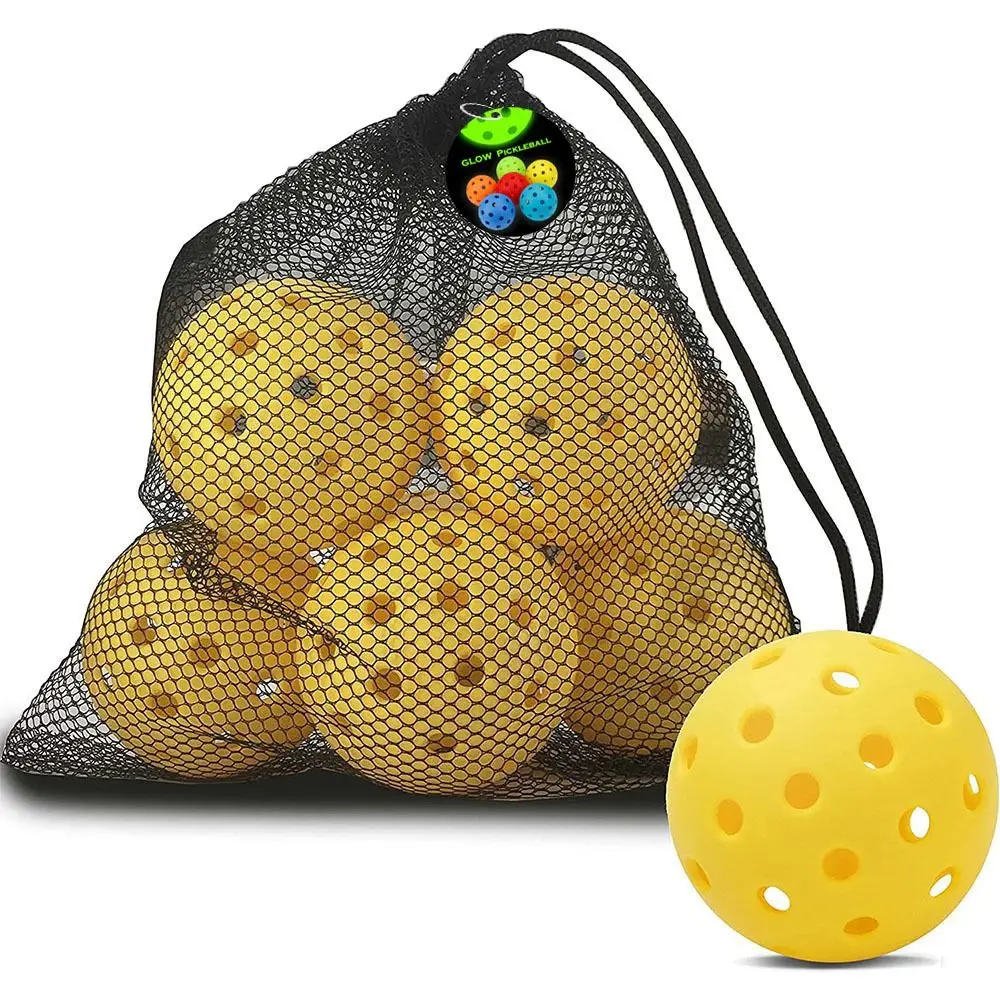 Multicolor Luminous Pickleball Creative Glow in The Dark 74MM 40 Holes Glowing Balls Elastic PE Ball Indoor Utdoor Squash Racket squash balls