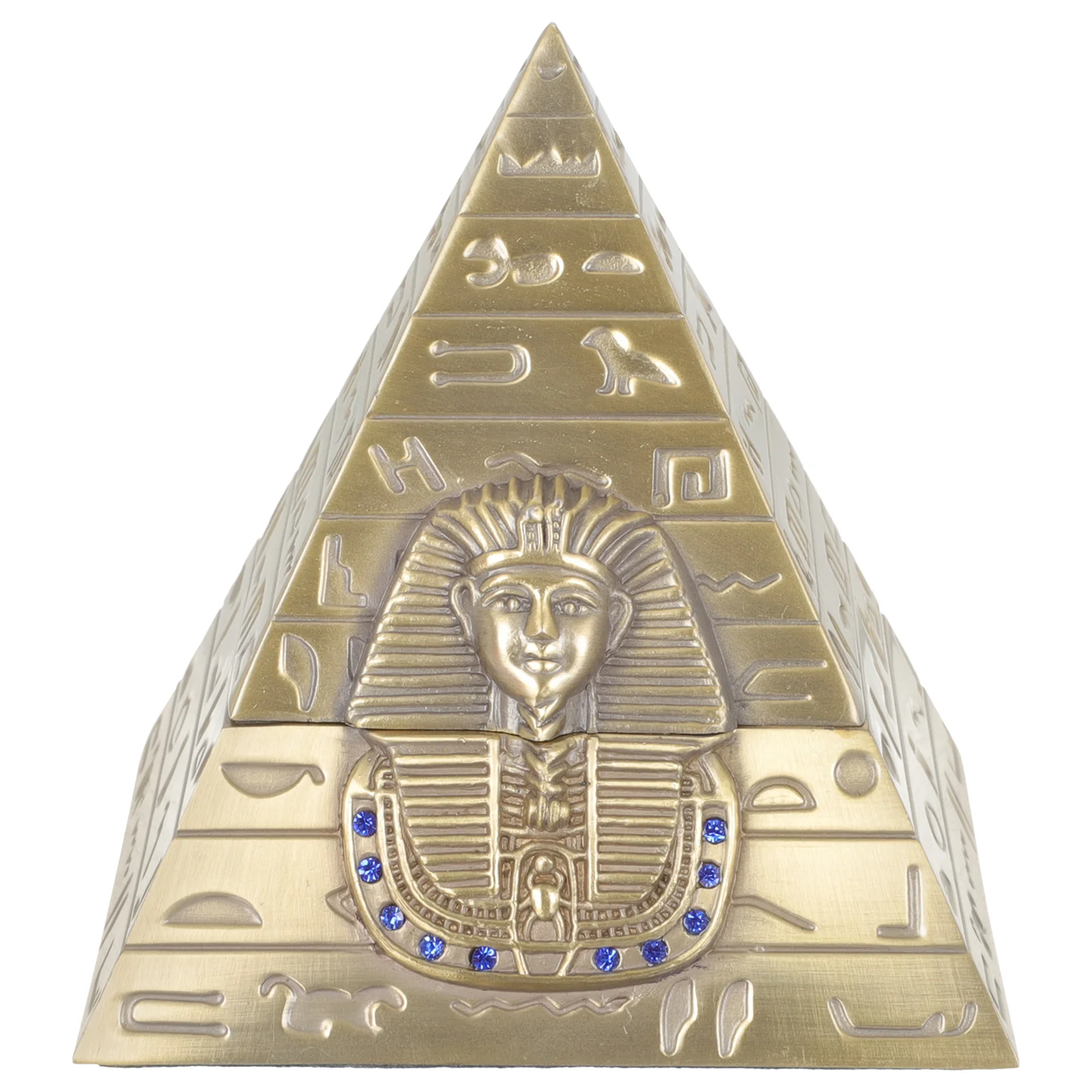 

Ancient Egyptian Pyramid Shaped Jewelry Box Metal Pyramid Decoration Pyramid Storage Container