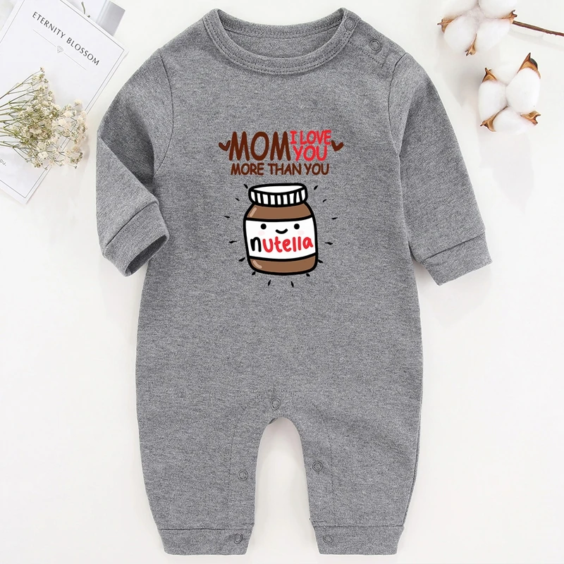 bright baby bodysuits	 Baby Boy Winter Clothes Ropa De Bebe Niña Infant Outfits Cotton Baby Girl Romepr Mom I Love You More Than You Nutella Costume Baby Bodysuits for girl  Baby Rompers