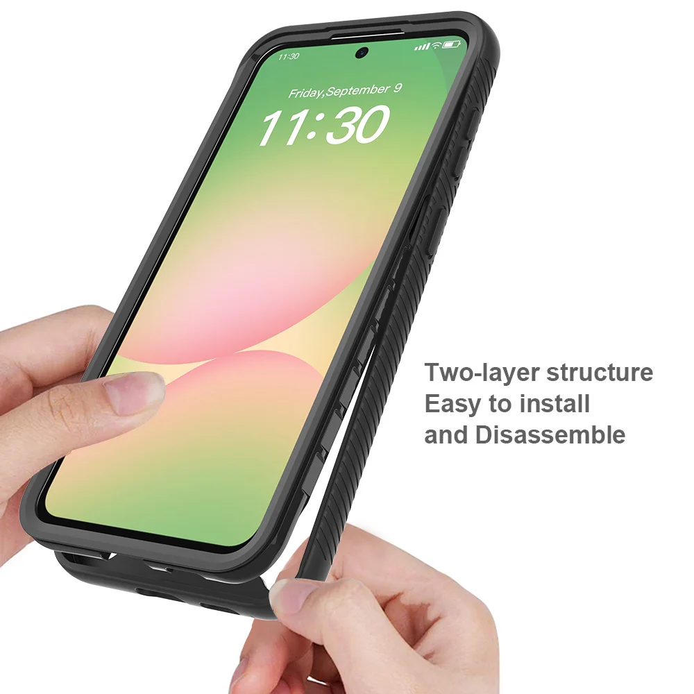 Hybrid Armor Shockproof Transparent Phone Case with TPU Plastic Frame