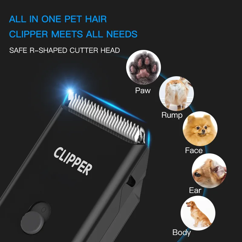 Dog Hair Trimmer Small Dog Hair Clipper USB Rechargeable Pets Trimmer Cat Shaver Cutting Machine Puppy Carving Grooming Haircut Kit Low Noice