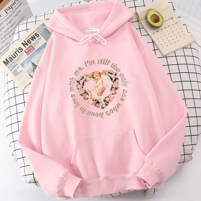 

Vintage Angel Tops Hoodies Women Cartoon Heart Love Hoodie Streetwear Hoody Autumn Pullover Aesthetic Unisex Pink Sweatshirt
