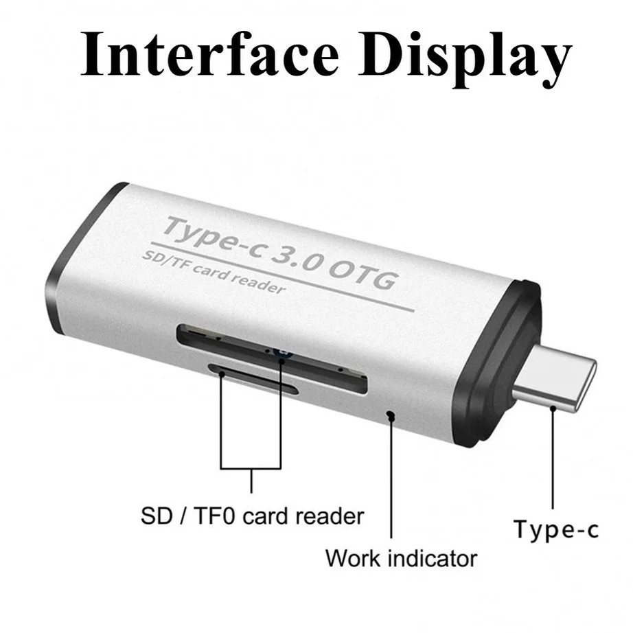 USB Card Reader 2 in 1 Type C USB 3.0 To SD Micro SD TF Adapter For Laptop Phone OTG Cardreader Smart Memory TF Card Reader