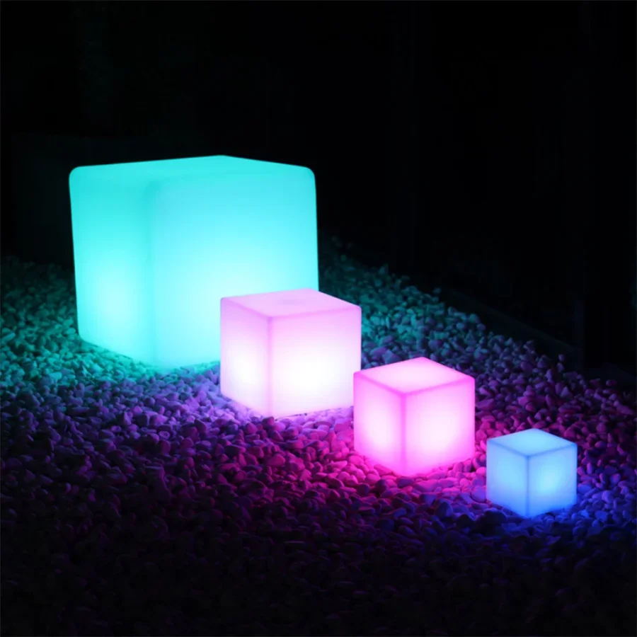 TIRVOSE wodoodporna LED świecące fotel w kształcie kostki światło KTV Bar dekoracja na przyjęcie ślubne lampka nocna ogrodowa lampy ogrodowe USB naładowana