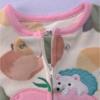 Baby Rompers Clothes Spring Autumn Warm Infant Boy Girl Indoor Pajamas Zipper Fleece Cartoon Animal Jumpsuit Clothing 9-24 Month 2