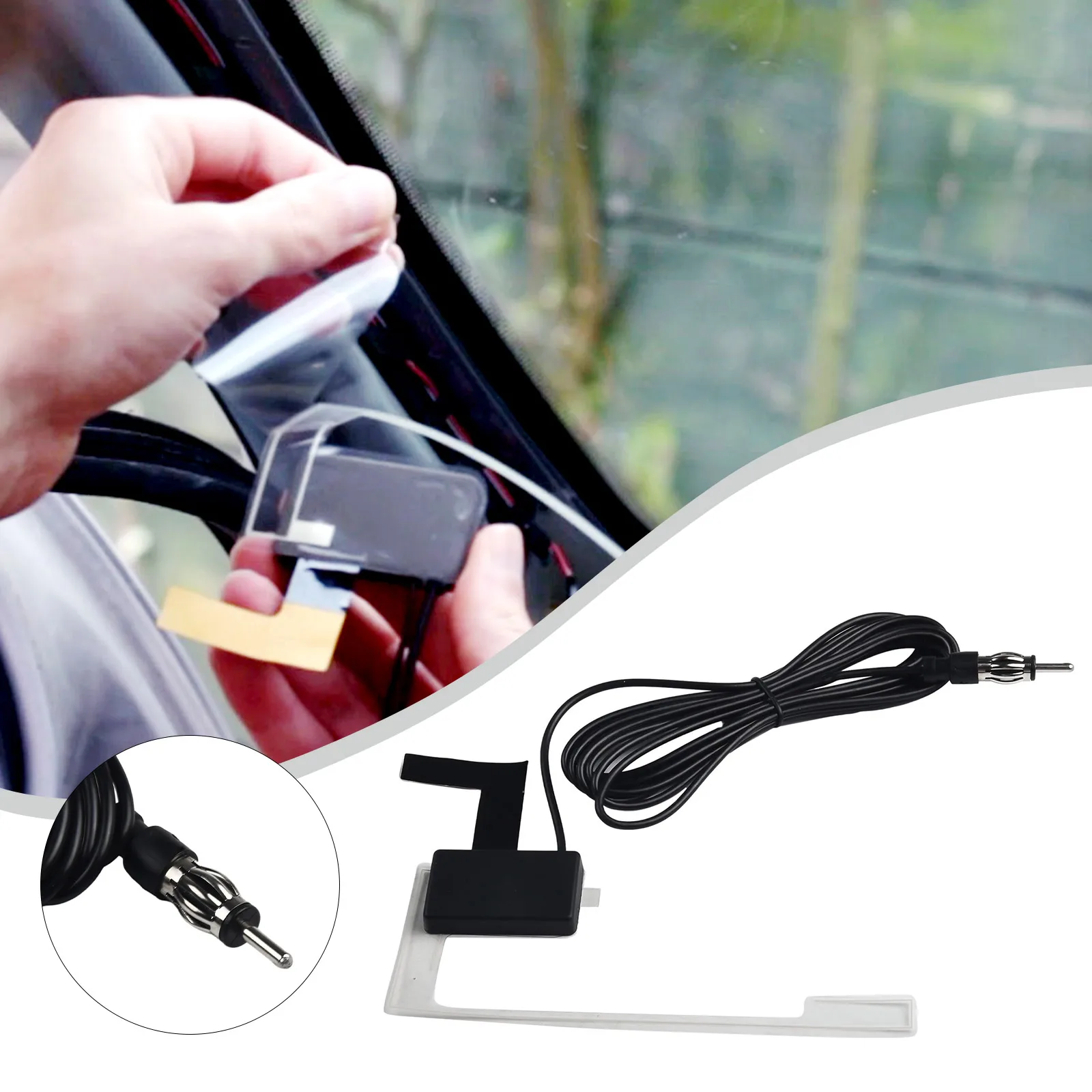 

Car Universal DAB+FM Antenna Windshield Glass Mount Active Radio Adapter Antenna DAB Antenna Cable Exterior Parts