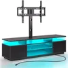 TV Stand with Mount and Power Outlet 51.2", Swivel TV Stand Mount for 32/45/55/60/65/70 inch TVs, Height Adjustable Modern 2