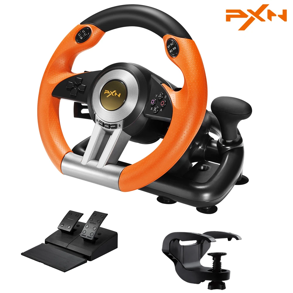 Gaming Steering Wheel Pc Racing Wheel 180° Universal Pxn V3iio With Pedals  For Ps3/ps4 /xbox One/switc/xbox Series X/s - Wheels - AliExpress