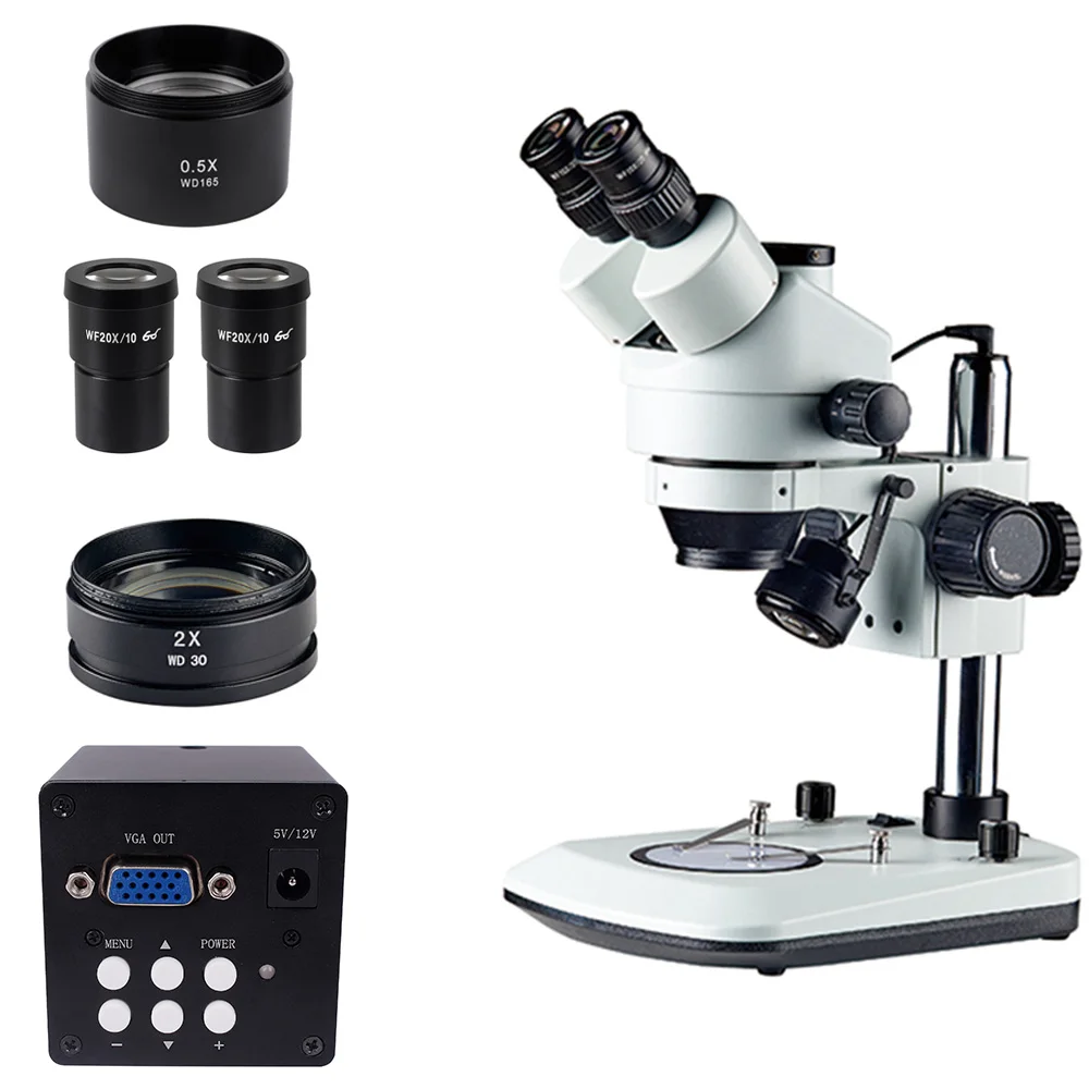 

Video USB Camera Stand Microscope Jewelry Manufacturing Trinocular LED Lighting Auxiliary Objective Welding Repair Tool