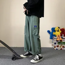 

Paratrooper Overalls Men's Spring and Autumn Ins Function Multi-pocket Nine-point Loose Casual Pants Hiphop Street Wear Pants