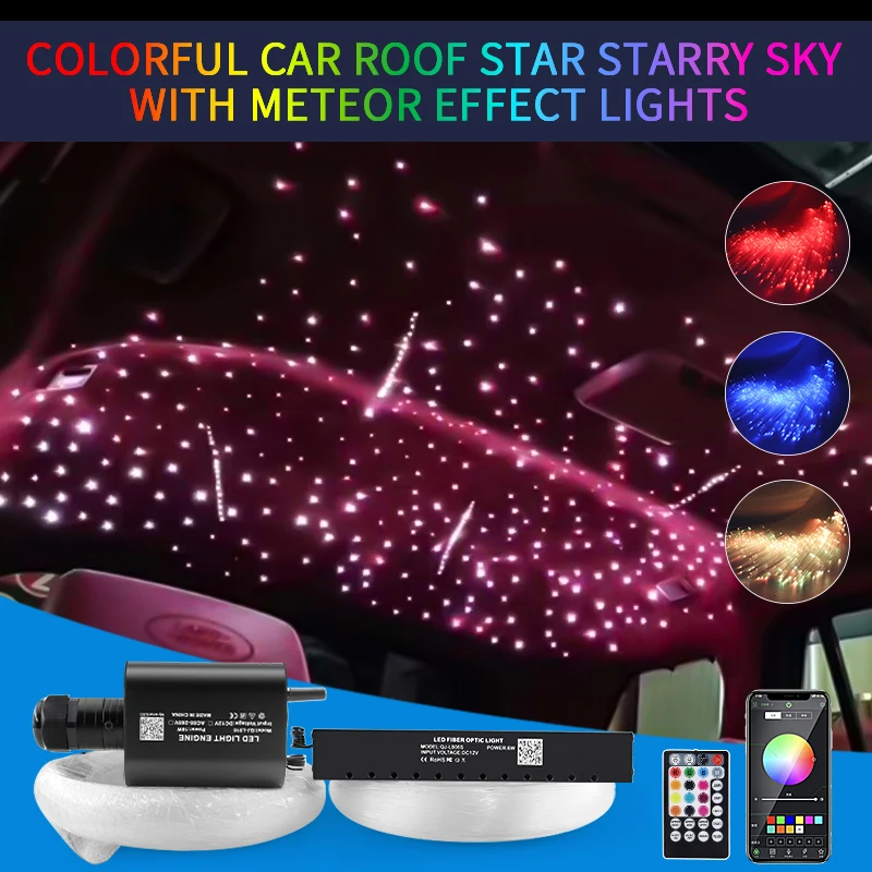 Cielo Stellato Auto 16W Meteor Effect Led Car Roof Star Light Auto Star Ry Sky Soffitto Car Romantic Lighting Lamp Luci Interne A Fibra Ottica A Stell
