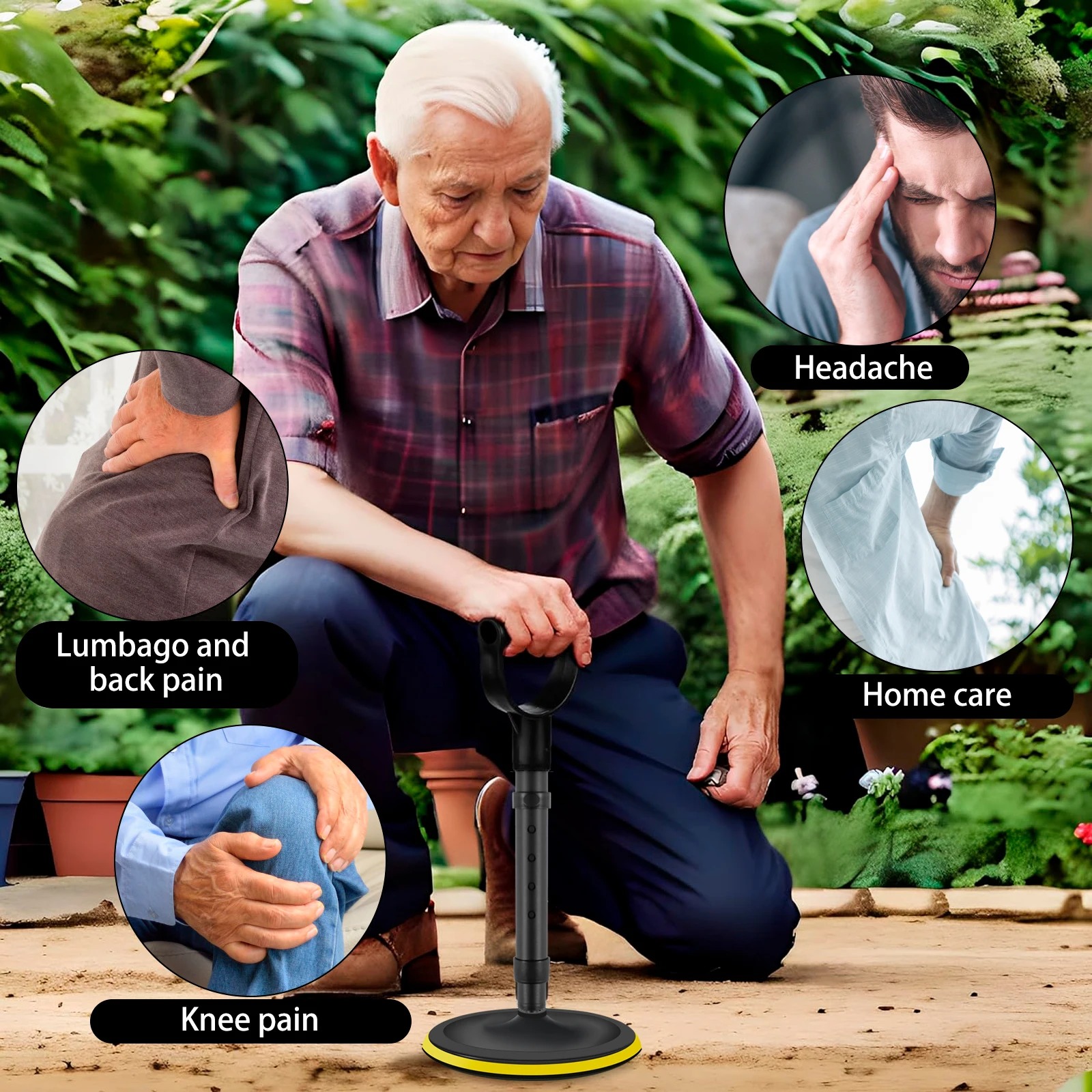 Mobility Tool Adjustable Standing Aid Device to Help Get Up from Floor Lift Assists for Elderly 5 Height Levels with 7Inch Base 5