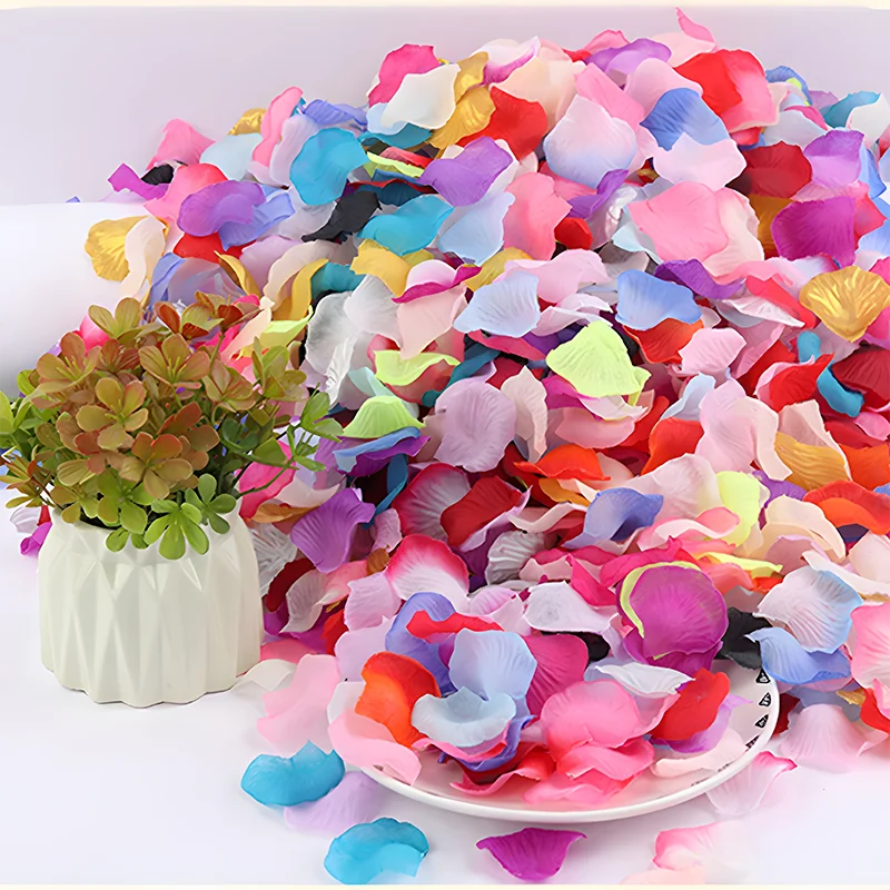 

100/200pcs Artificial Rose Petals Artificial Flower Silk Petals for Romantic Night Valentine's Day Anniversary Wedding Honeymoon