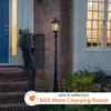 Solar Outdoor Lamp Post Light,Black Cast Aluminum and Beveled Glass Panels,Warm White LED with Omni-Direction Reflector, 87-inch 2