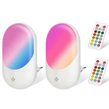 

16 Colors 100-240V Socket Wall Lamp Remote Control Dimmable Plug-in Night Light for Children Bedroom Living Room Corridor Decor