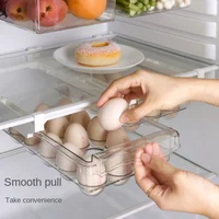 Boîte de conservation des œufs au réfrigérateur, boîte de rangement des aliments et des fruits de style tiroir, support pour œufs, boîte de conservation des aliments frais en plastique domestique 3