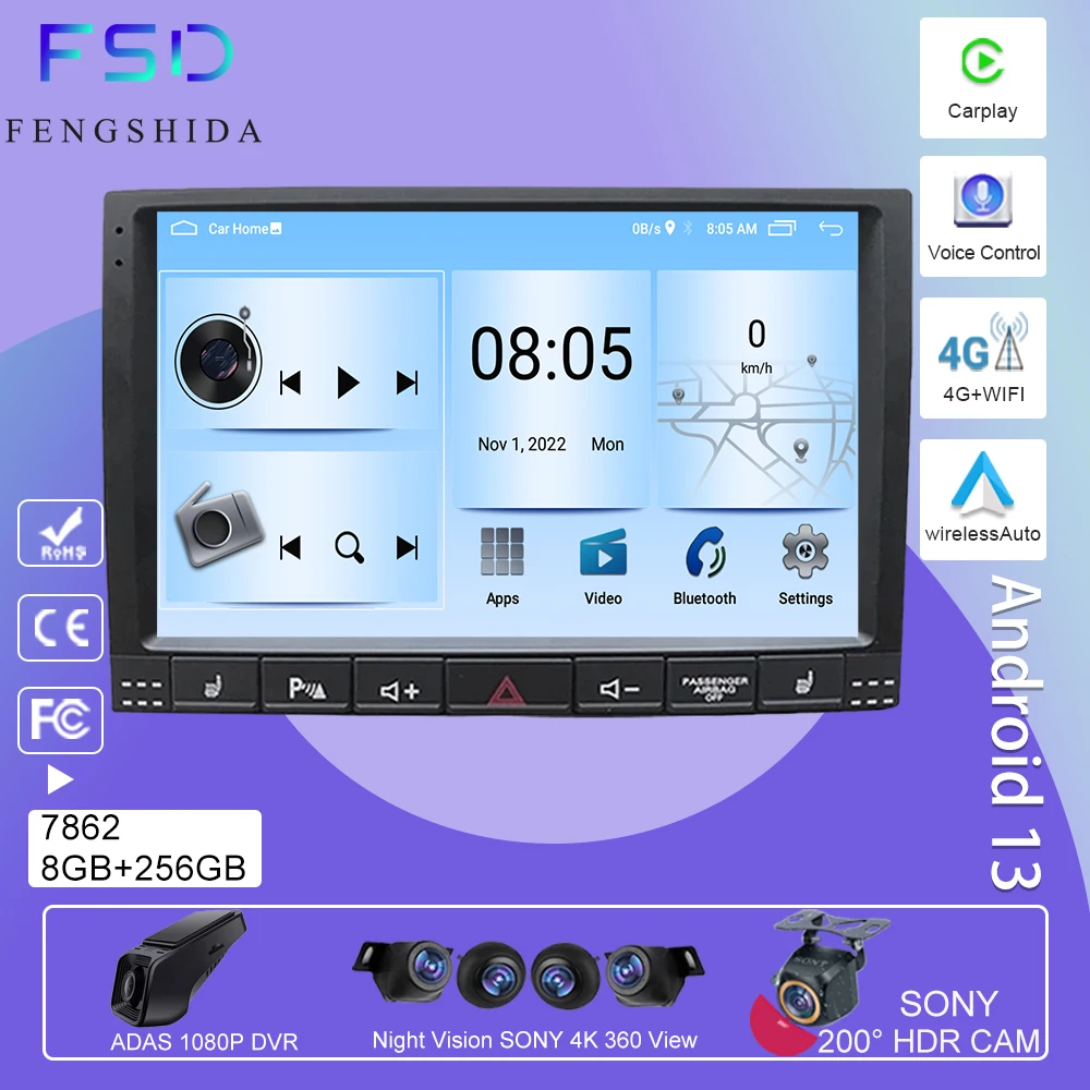 

Android Auto For Volkswagen VW Touareg 2002 - 2012 Car Radio Multimedia Navigation GPS Video Autoradio Player Carplay Monitor TV
