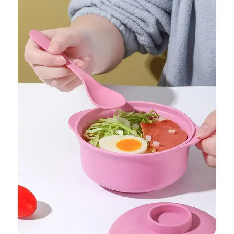 Multi-Use Instant Noodle and Soup Bowl with Lid for Students & Restaurants