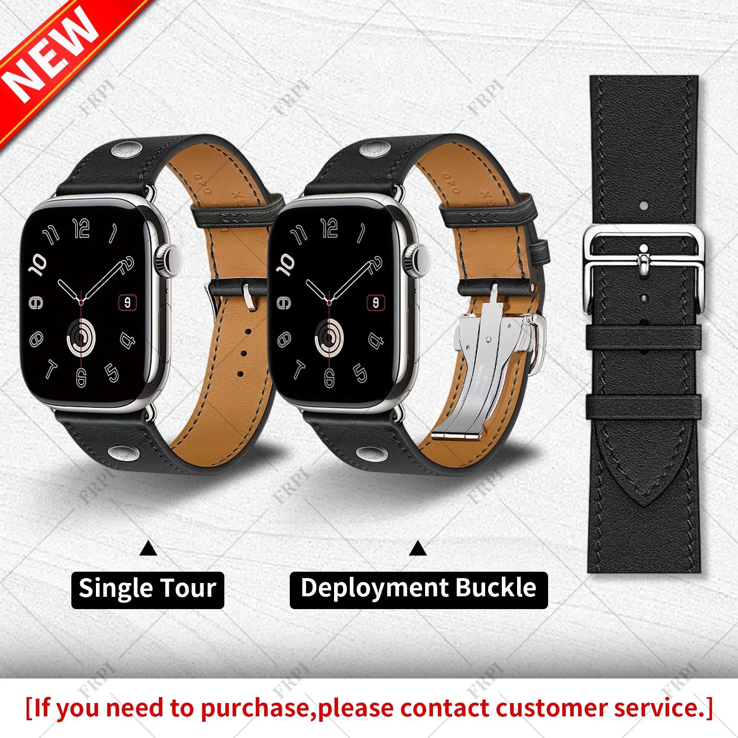 New Quality Calfskin Leather Single Tour Band For Apple Watch 11