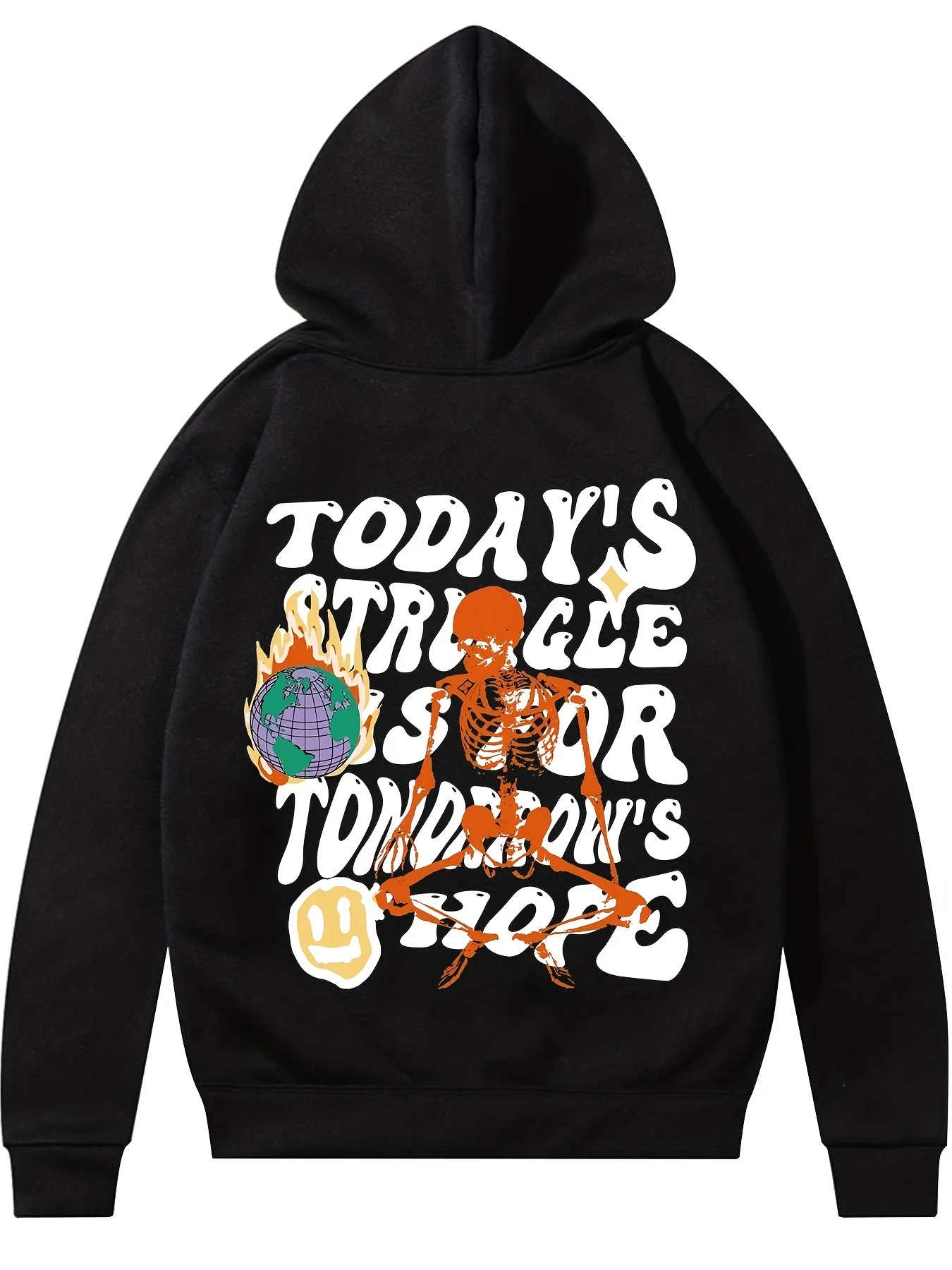 Men's hip hop skull letter printed pattern fashion casual loose super Dalian hoodie, youth outdoor street sweatshirt