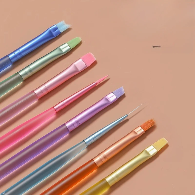 UV Gel Nail Art Lines Pen Dopamine Universal Flower DIY Color Painting Sweeping Gradient Brush Manicure Construction Special Set 2