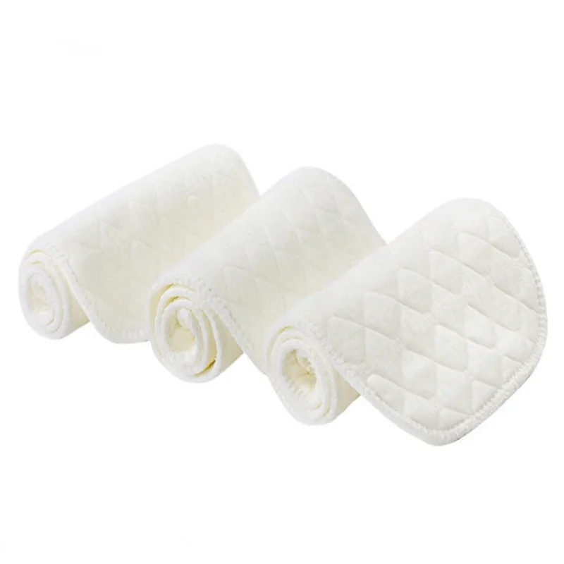 10PC Baby Diapers Washable Reusable Cloth Diaper Inserts3Layers Insert Babies Care 100% Cotton Eco-friendly Diaper