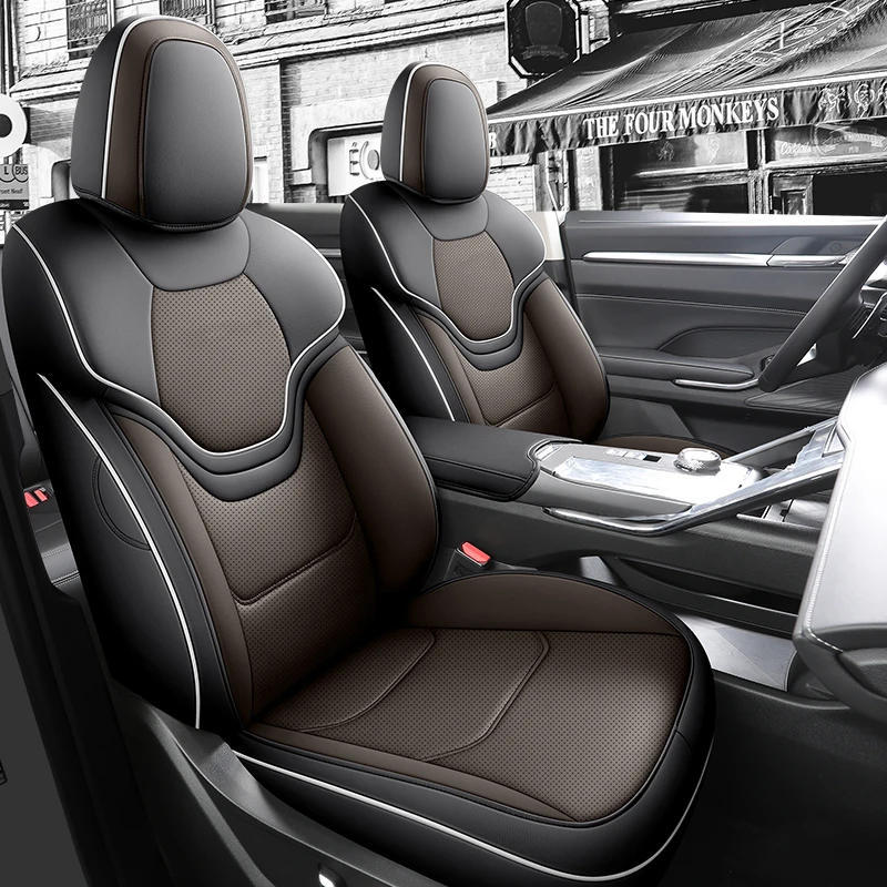 2021-2023 Haval H6 용 맞춤형 카시트 커버, 전면 및 후면 풀 세트, 인조 가죽