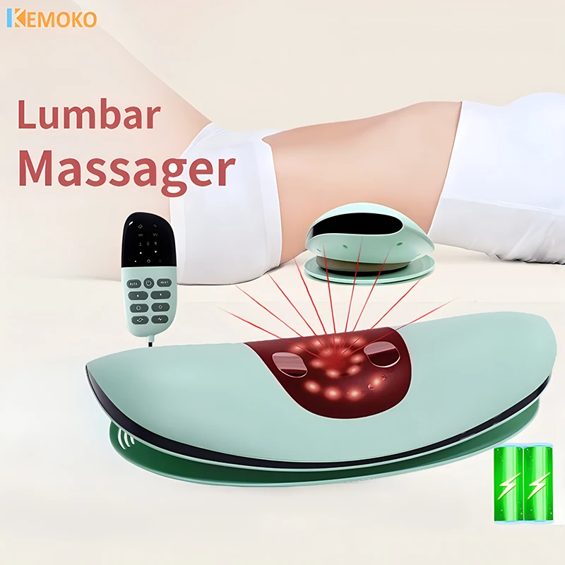 Electric Pulse Waist Massage Machine Muscle Stimulator Relaxation Recharging Back Lumbar Heating Vibration Massager Pain Relif